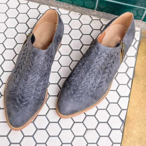 Mi.iM Shoes - Charcoal BRAIDED FRONT ANKLE BOOTIE